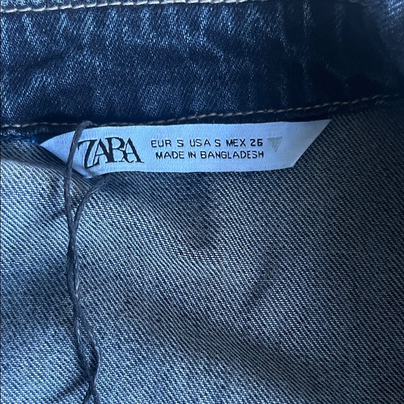 Zara Long TRF Denim Button-Up Dress - Picture 9 of 10